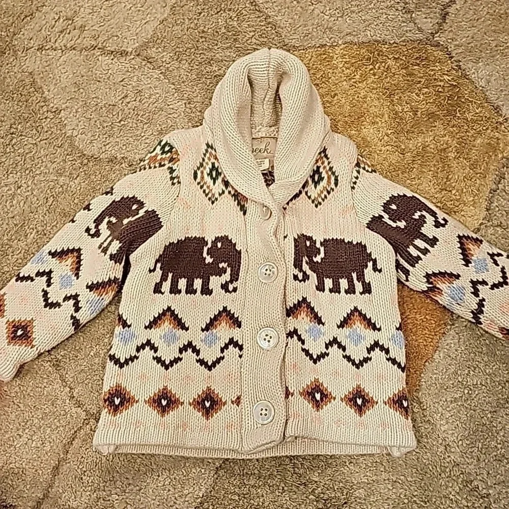 Peek Long Sleeve Cardigan Sweater Sz 6-12m